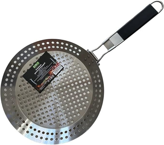 HOME DIVISION Barbecue & Accessories Silver HOME DIVISION - Stainless Steel Grill Pan with Folding Handle Stainless Steel