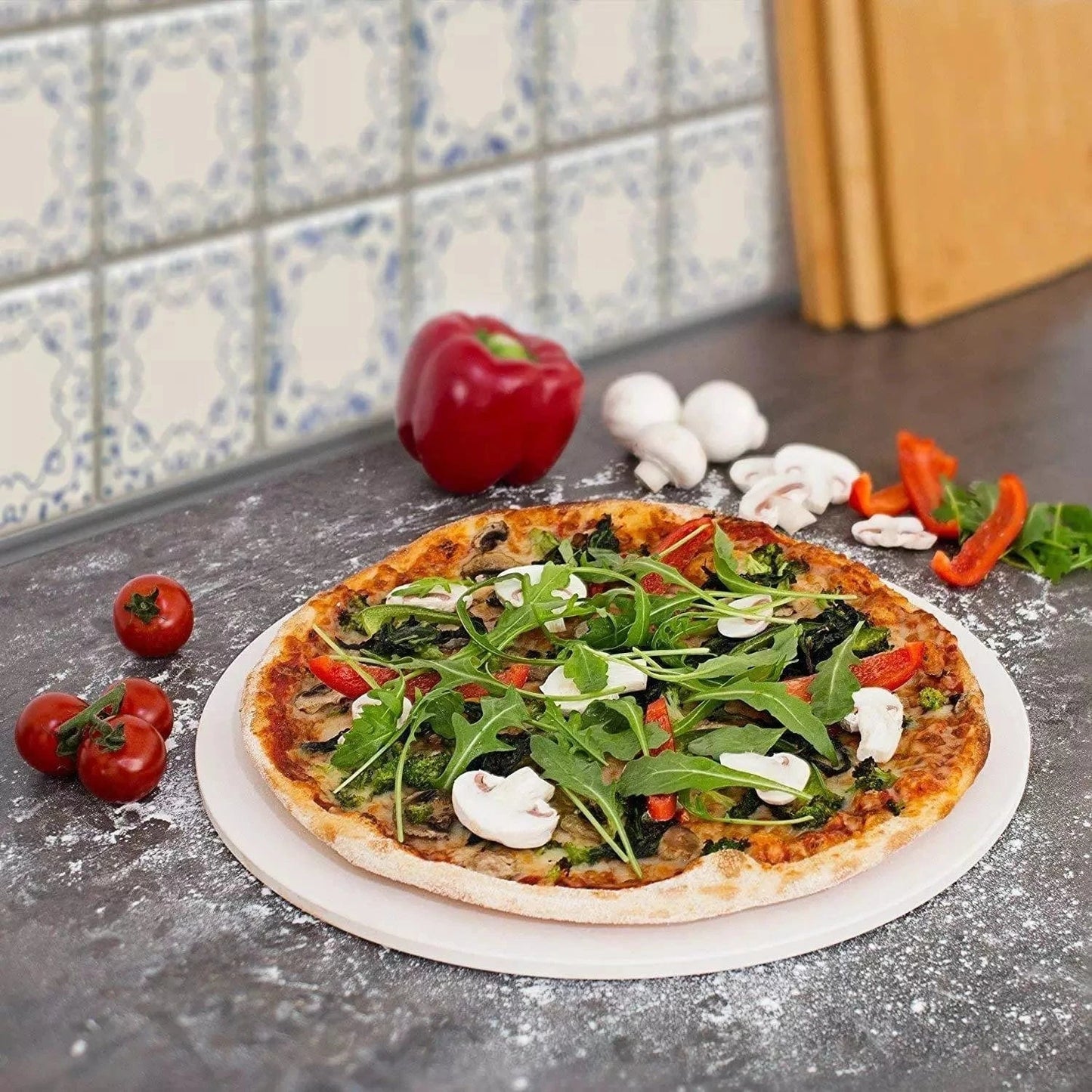 HOME IDEAS Kitchenware HOME IDEAS  -  Round Baking Stone Set Pizza Stone