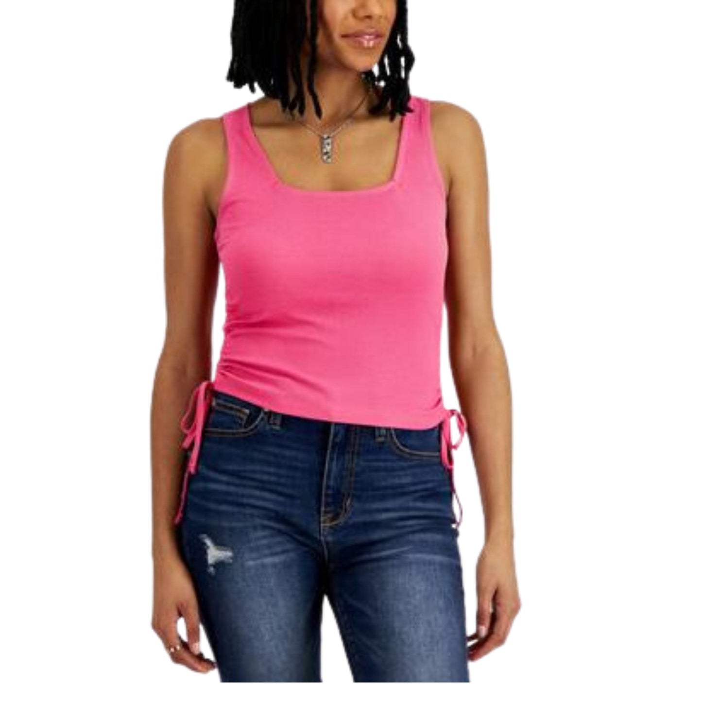 HOOKED UP Womens Tops HOOKED UP - Ruched Side Tie Tank Top