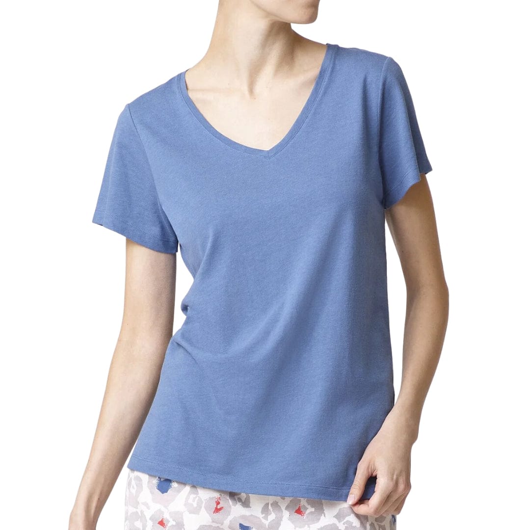 HUE Womens Pajama HUE - V-Neck Short Sleeve Pajama Top