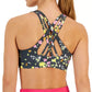 IDEOLOGY Womens sports L / Multi-Color IDEOLOGY -  Active Pansy-Print Strappy-Back Low-Impact Sports Bra