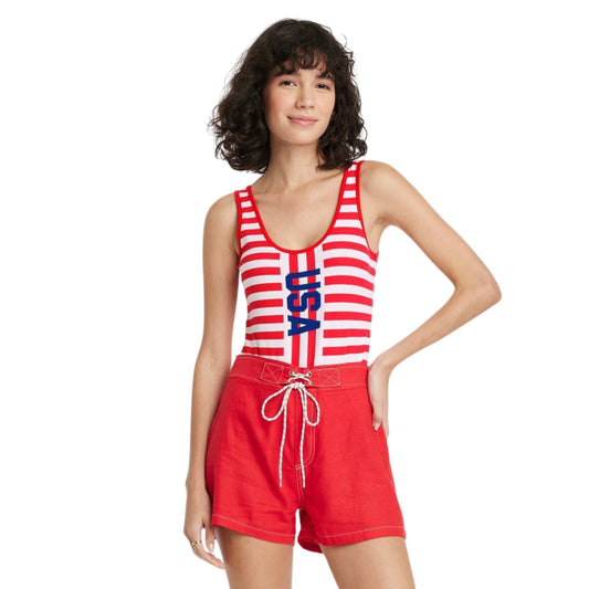 IML Womens Tops S / Multi-Color IML - USA Tripe Graphic Bodysuit