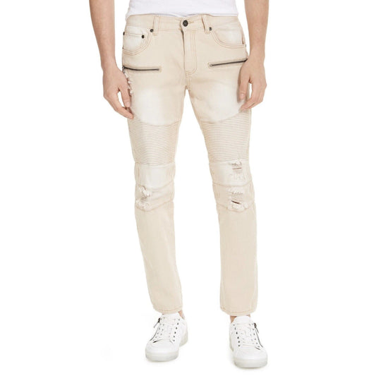INC INTERNATIONAL CONCEPTS Mens Bottoms 33W x 30L / Beige INC - Denim Distressed Moto Denim