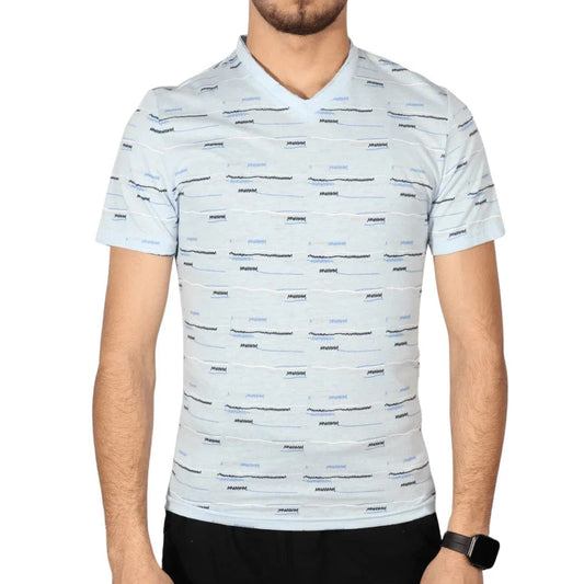 INC INTERNATIONAL CONCEPTS Mens Tops XS / Blue INC -  Embroidered Stripe V-Neck T-Shirt