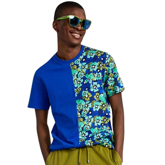INC INTERNATIONAL CONCEPTS Mens Tops XS / Blue INC INTERNATIONAL CONCEPTS -  Colorblocked Floral Graphic T-Shirt,