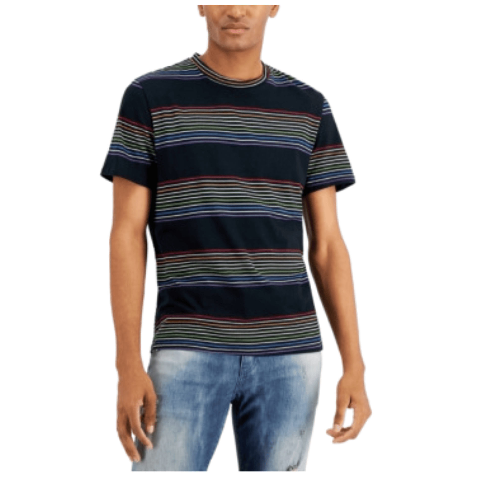 INC INTERNATIONAL CONCEPTS Mens Tops XXL / Black INC - Pinstripe Classic Fit Soft Cotton T-Shirt