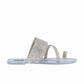 INC INTERNATIONAL CONCEPTS Womens Shoes 41.5 / Silver INC INTERNATIONAL CONCEPTS - Embellished Toe Loop Flat Slippers