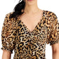 INC INTERNATIONAL CONCEPTS Womens Tops XS / Multi-Color INC INTERNATIONAL CONCEPTS - Puff-Sleeve Mesh Top,