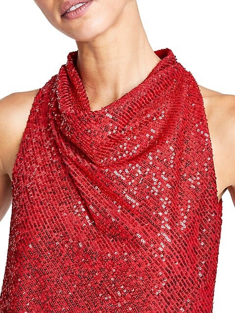 INC INTERNATIONAL CONCEPTS Womens Tops XS / Red INC INTERNATIONAL CONCEPTS -  Sequin Shine Halter Top