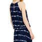 INC INTERNATIONAL CONCEPTS Womens Tops Petite S / Navy INC - Tie-Dyed Surplice Halter Top
