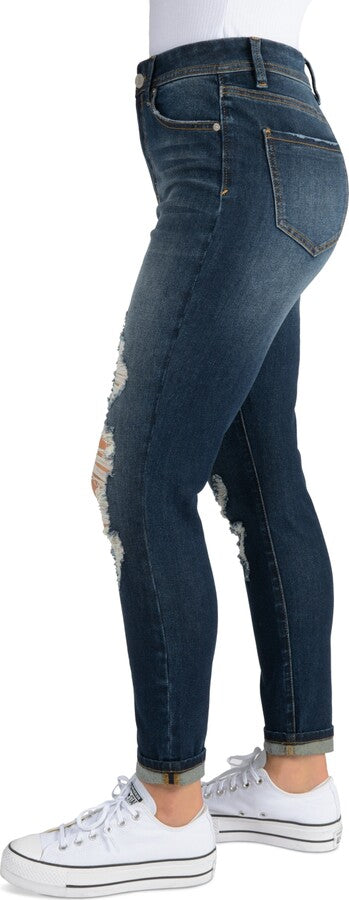 INDIGO REIN - High-Rise Ripped Skinny Jeans Denim