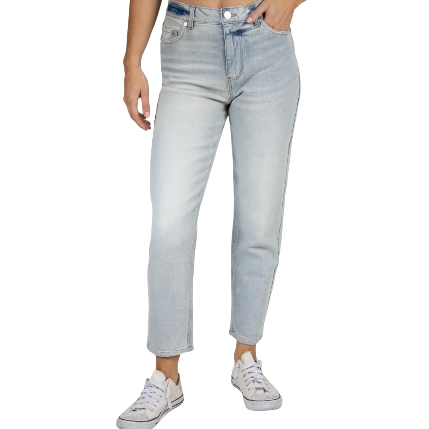 INDIGO REIN Womens Bottoms XS / Light Blue INDIGO REIN - High-Rise Jeans