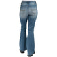 INDIGO REIN Womens Bottoms INDIGO REIN - High-Rise Ripped Flare Ankle Jeans