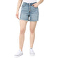 INDIGO REIN Womens Bottoms XS / Blue / 23 INDIGO REIN - Light-Wash Ultra-High-Rise Cutoff Shorts