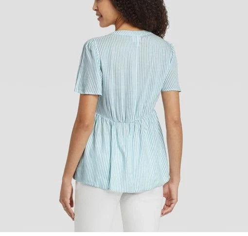 ISABEL MATERNITY Womens Tops XS / Multi-Color ISABEL MATERNITY  - V-Neck Button-Front Woven Maternity blouse