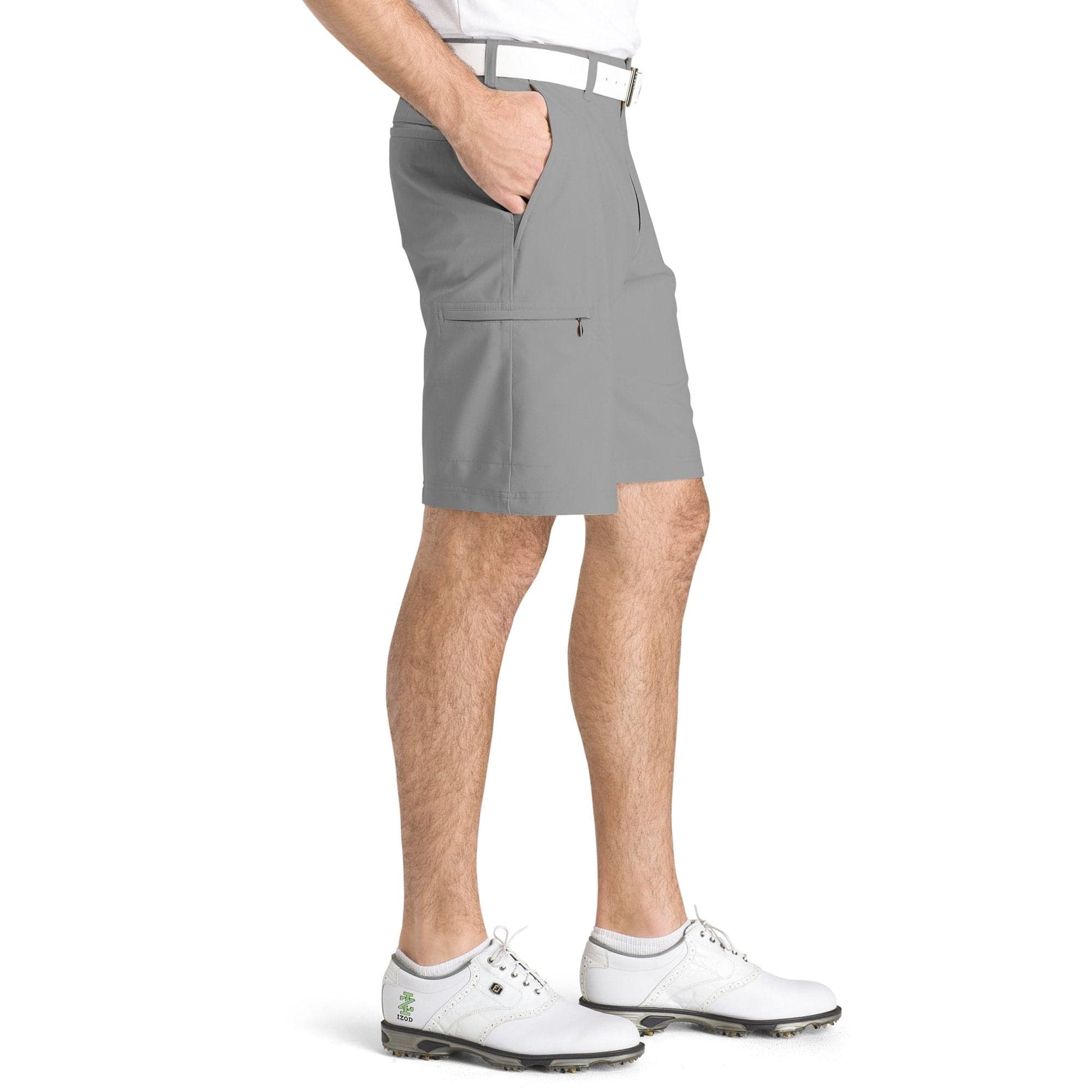 IZOD Mens Bottoms 40W x 10L / Grey IZOD - Casual Short Zipper Side