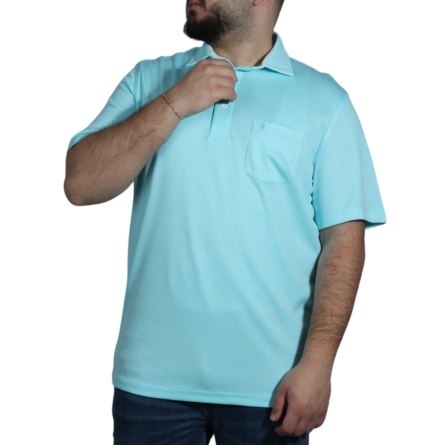 IZOD Mens Tops Large Tall / Blue IZOD -  Collar Neck Simple T-shirt