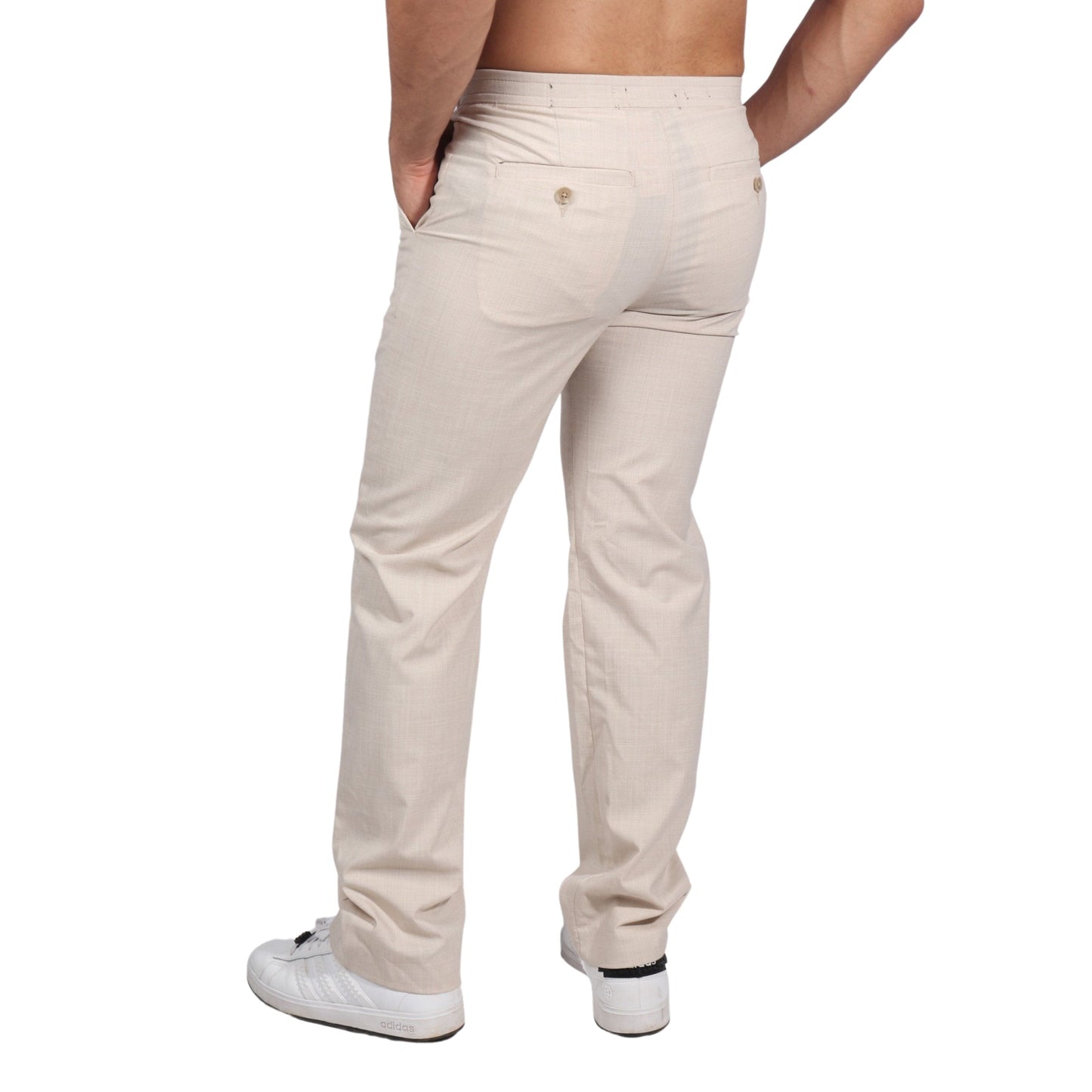 J. FERRAR Mens Bottoms S / Beige J. FERRAR - Relaxed  Pure Linen Trousers