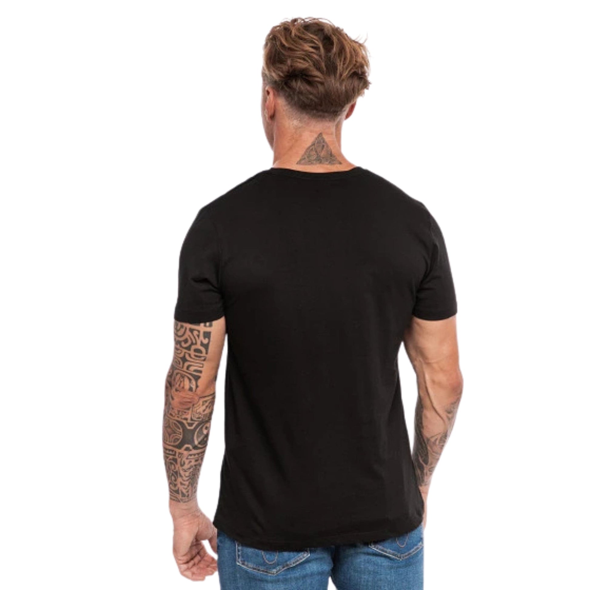 JACK & JONES Mens Tops S / Black JACK & JONES - Cotton U-neck T-Shit