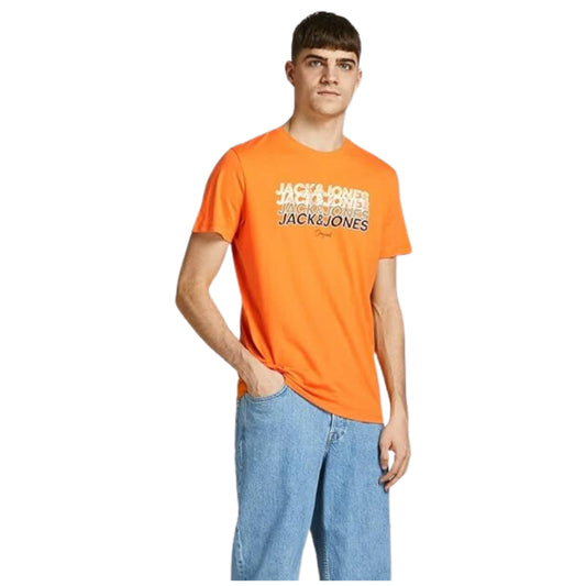 JACK & JONES Mens Tops M / Orange JACK & JONES - Crew Neck T-Shirt