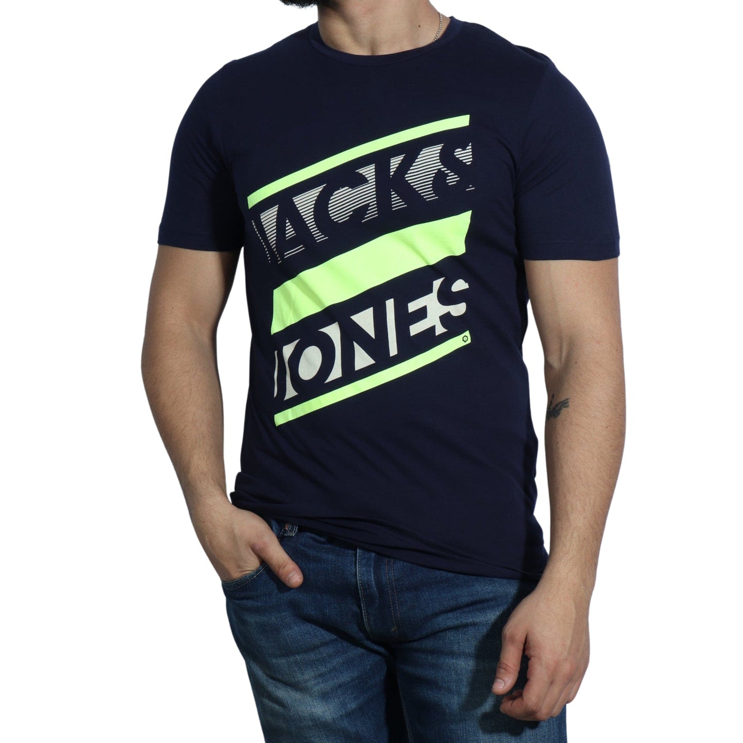 JACK & JONES Mens Tops S / Navy JACK & JONES - Graphic T-Shirt