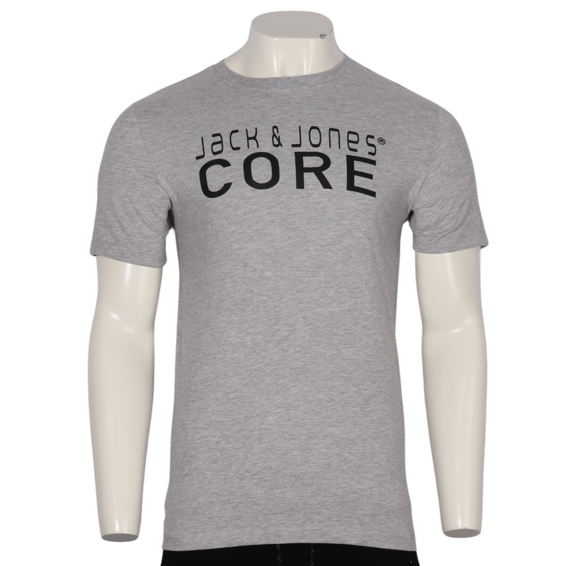JACK & JONES Mens Tops S / Grey JACK & JONES - Logo Print Short Sleeve T-Shirt