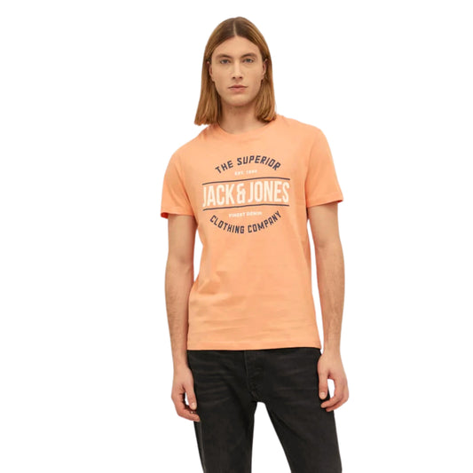 JACK & JONES Mens Tops L / Coral JACK & JONES - Logo T-Shirt