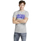 JACK & JONES Mens Tops M / Grey JACK & JONES -  Logoprint T-shirt Heren Grijs