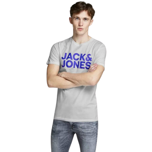 JACK & JONES Mens Tops M / Grey JACK & JONES -  Logoprint T-shirt Heren Grijs