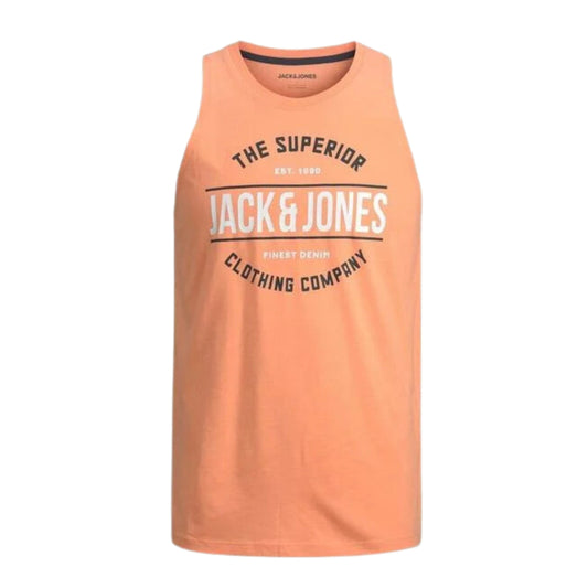 JACK & JONES Mens Tops S / Orange JACK & JONES -  Printed Cap Sleeve T-Shirt