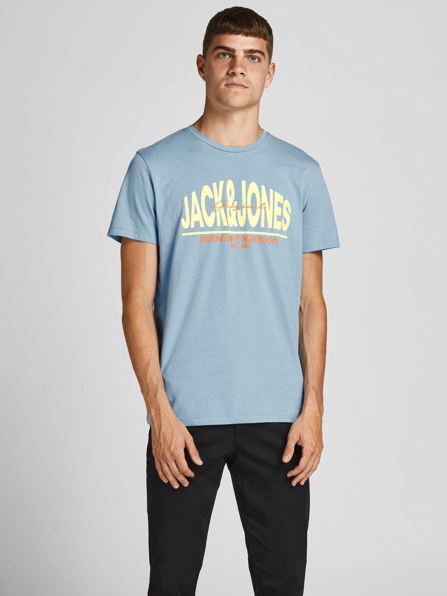 JACK & JONES Mens Tops S / Blue JACK & JONES - Round Neck T-shirt