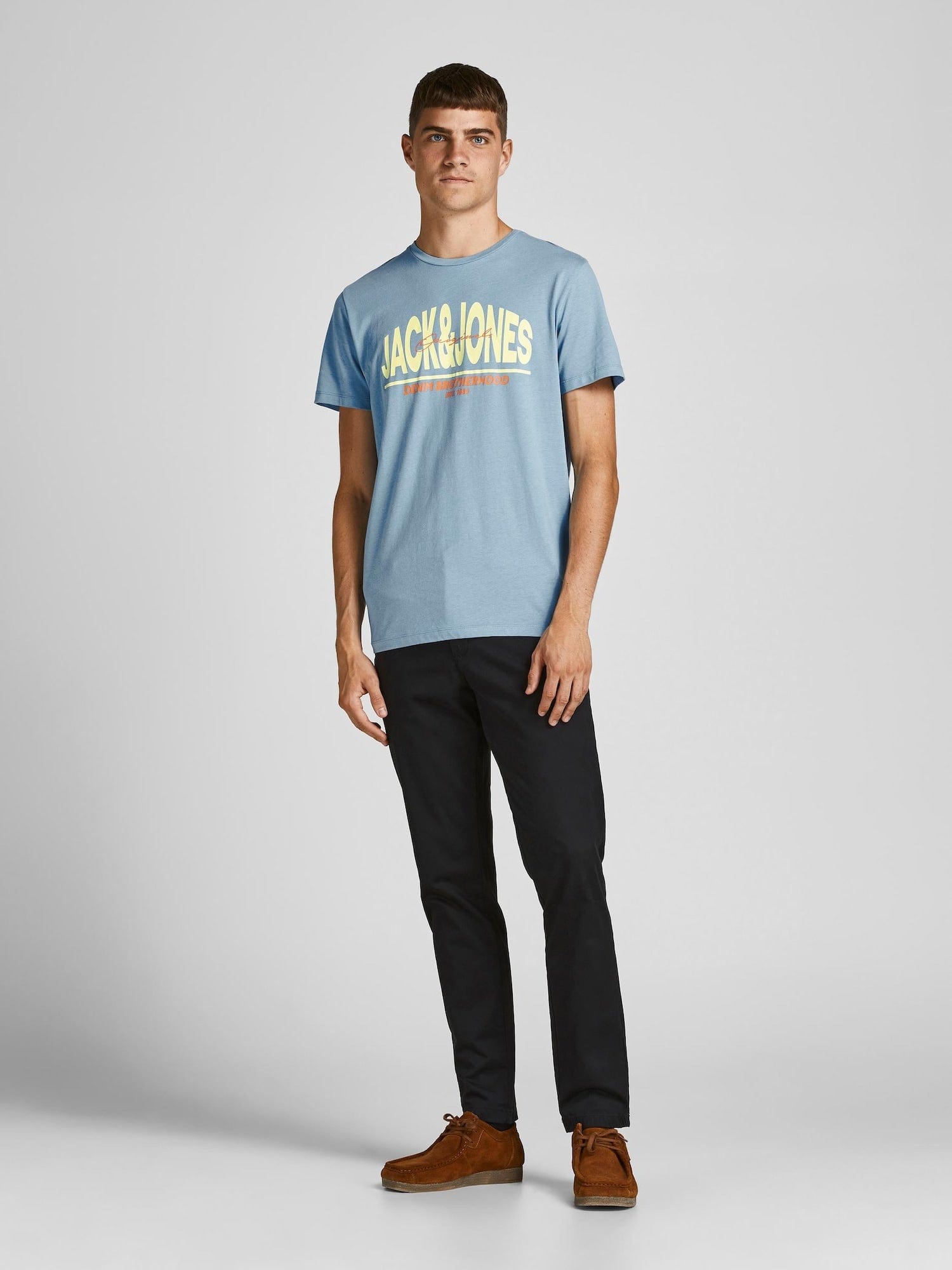 JACK & JONES Mens Tops S / Blue JACK & JONES - Round Neck T-shirt