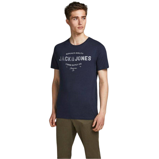 JACK & JONES Mens Tops S / Navy JACK & JONES - Short Sleeve O Neck T-shirt