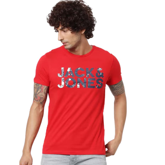 JACK & JONES Mens Tops S / Red JACK & JONES - Splash Corp Logo T-Shirt