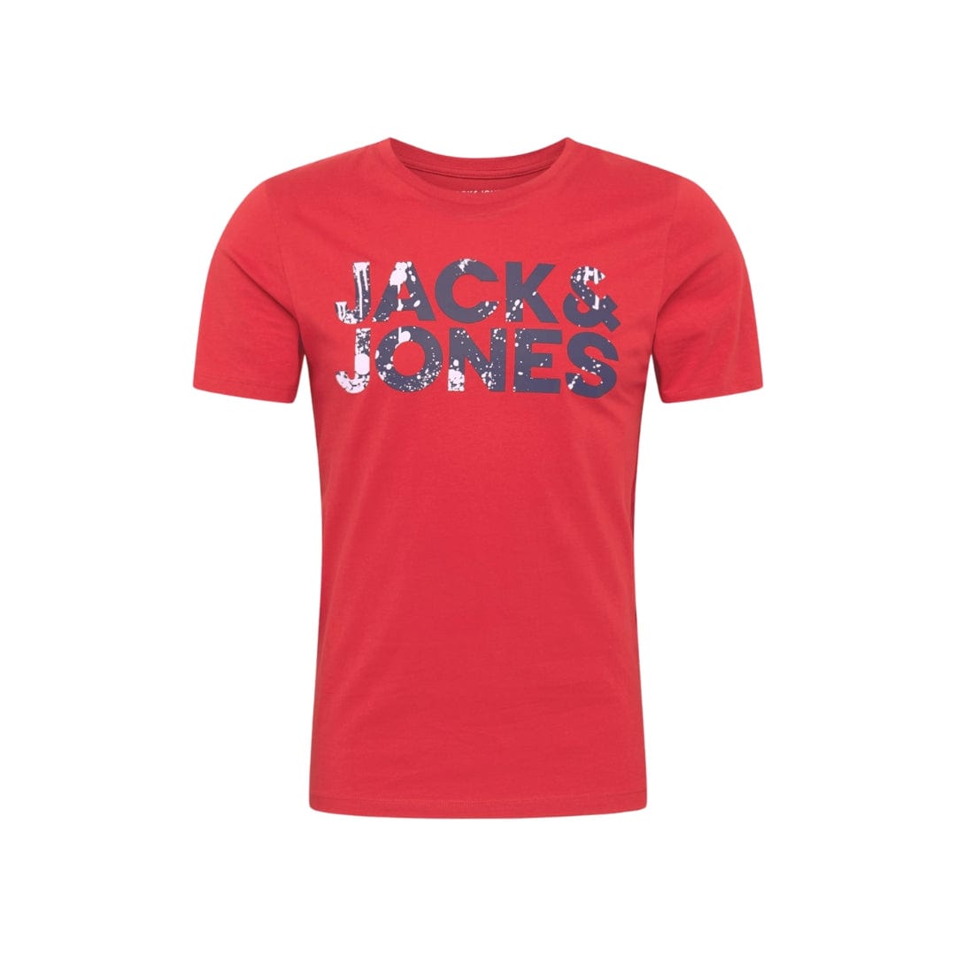 JACK & JONES Mens Tops S / Red JACK & JONES - Splash Corp Logo T-Shirt