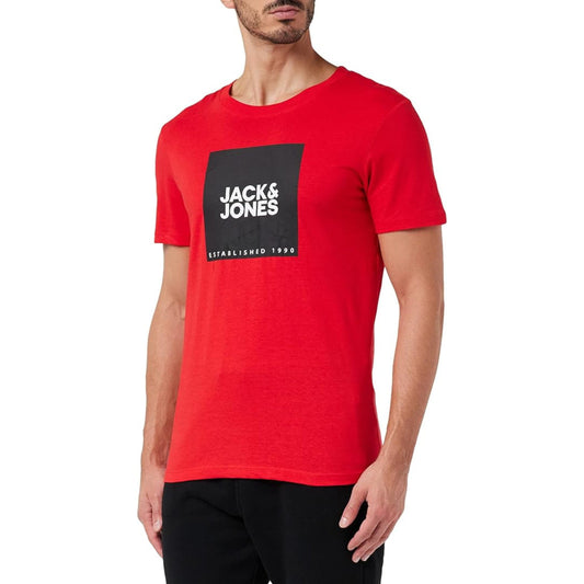 JACK & JONES Mens Tops S / Red JACK & JONES - Square Logo T-Shirt