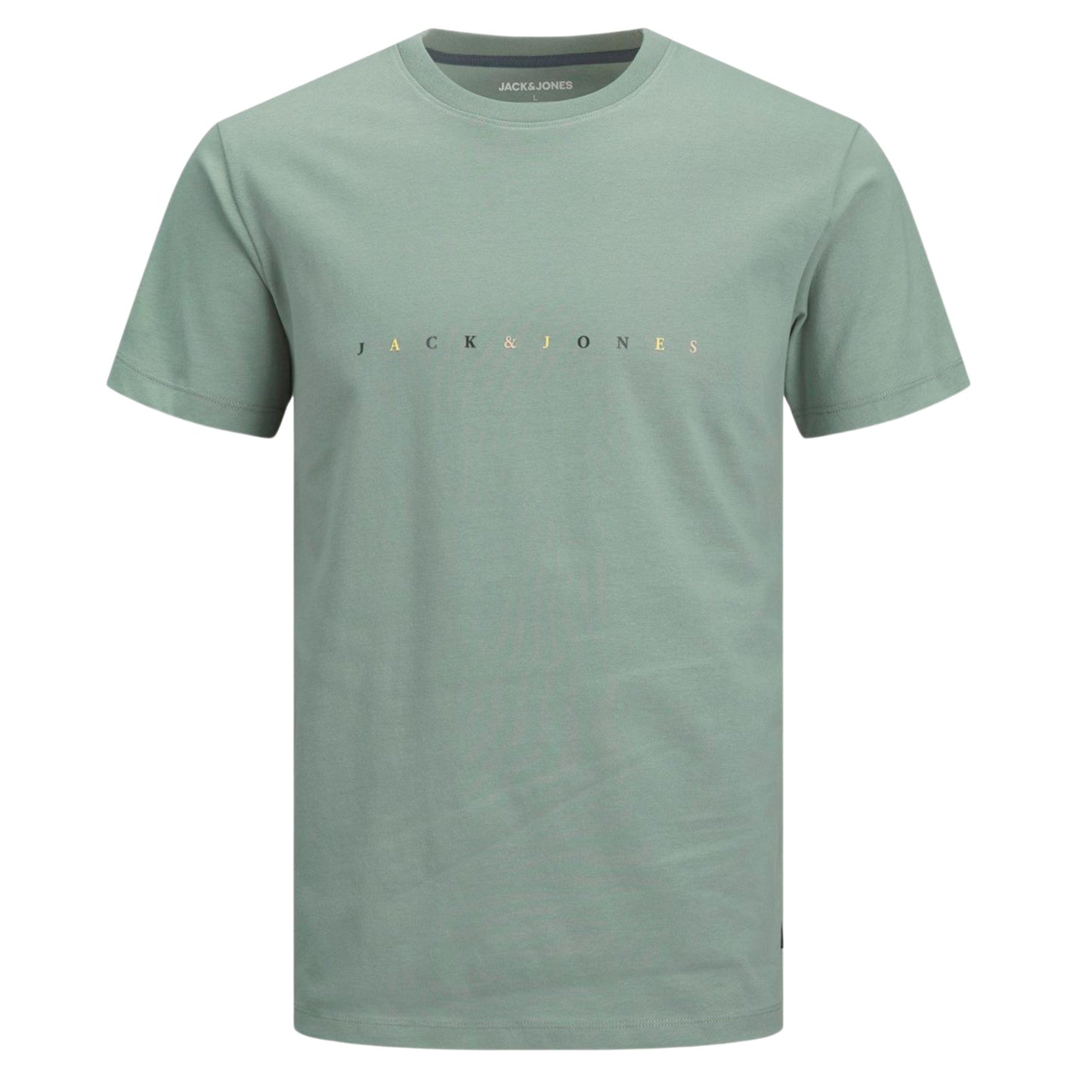 JACK & JONES Mens Tops M / Green JACK & JONES - T-Shirt JJFONT Grau