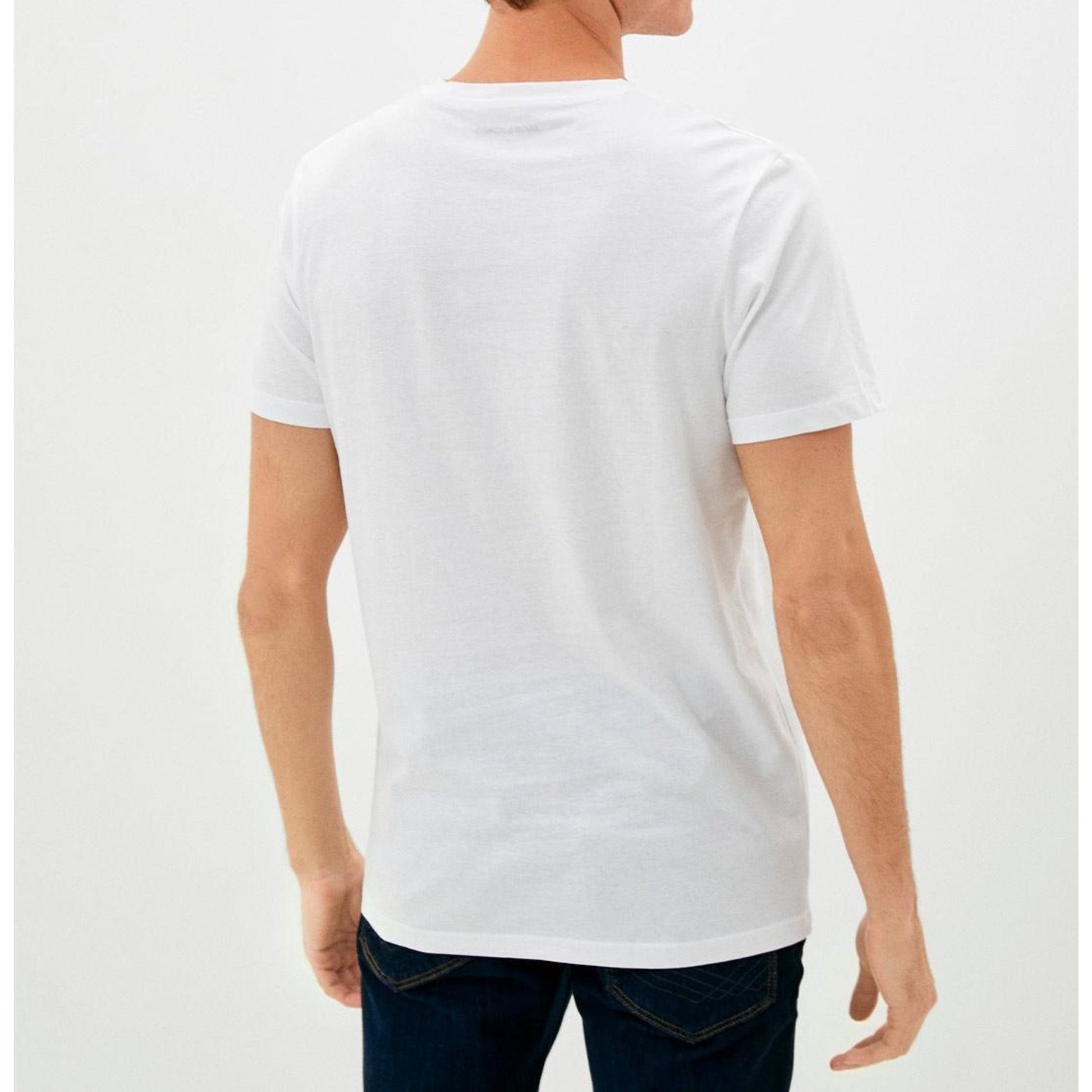 JACK & JONES Mens Tops M / White JACK & JONES - T-Shirt with Crew Neck and Logo Print