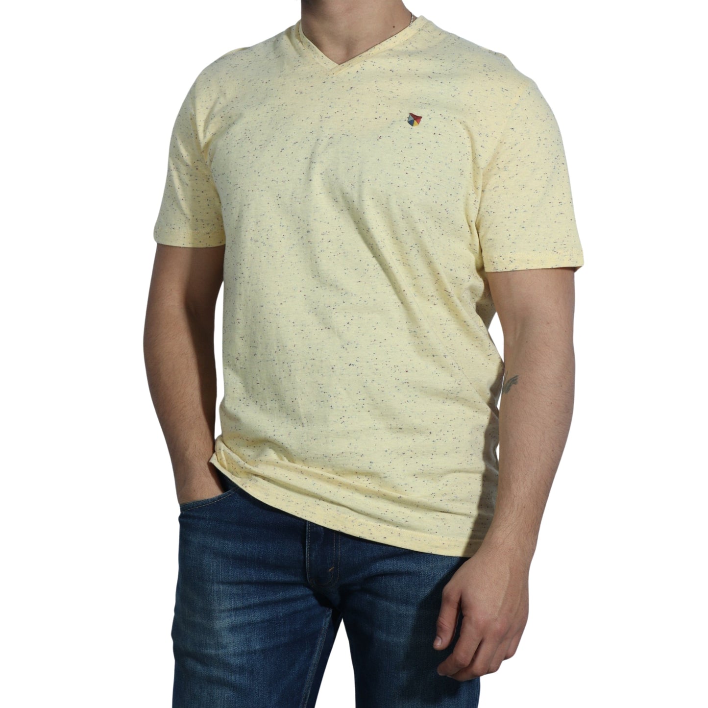 JACK & JONES Mens Tops M / Yellow JACK & JONES - V Neck T-Shirs