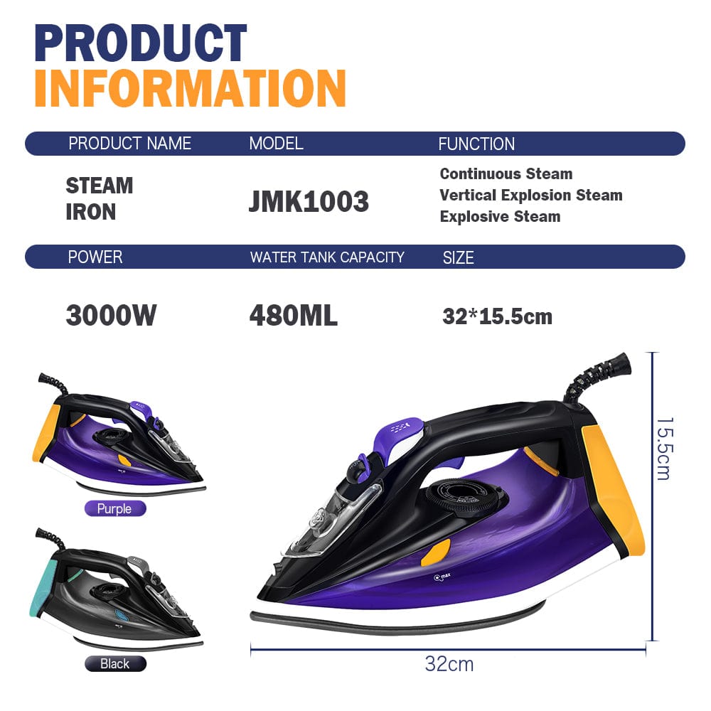 JAMAKY Home Appliances & Accessories 3000 W JAMAKY - Steam Iron 3000 W