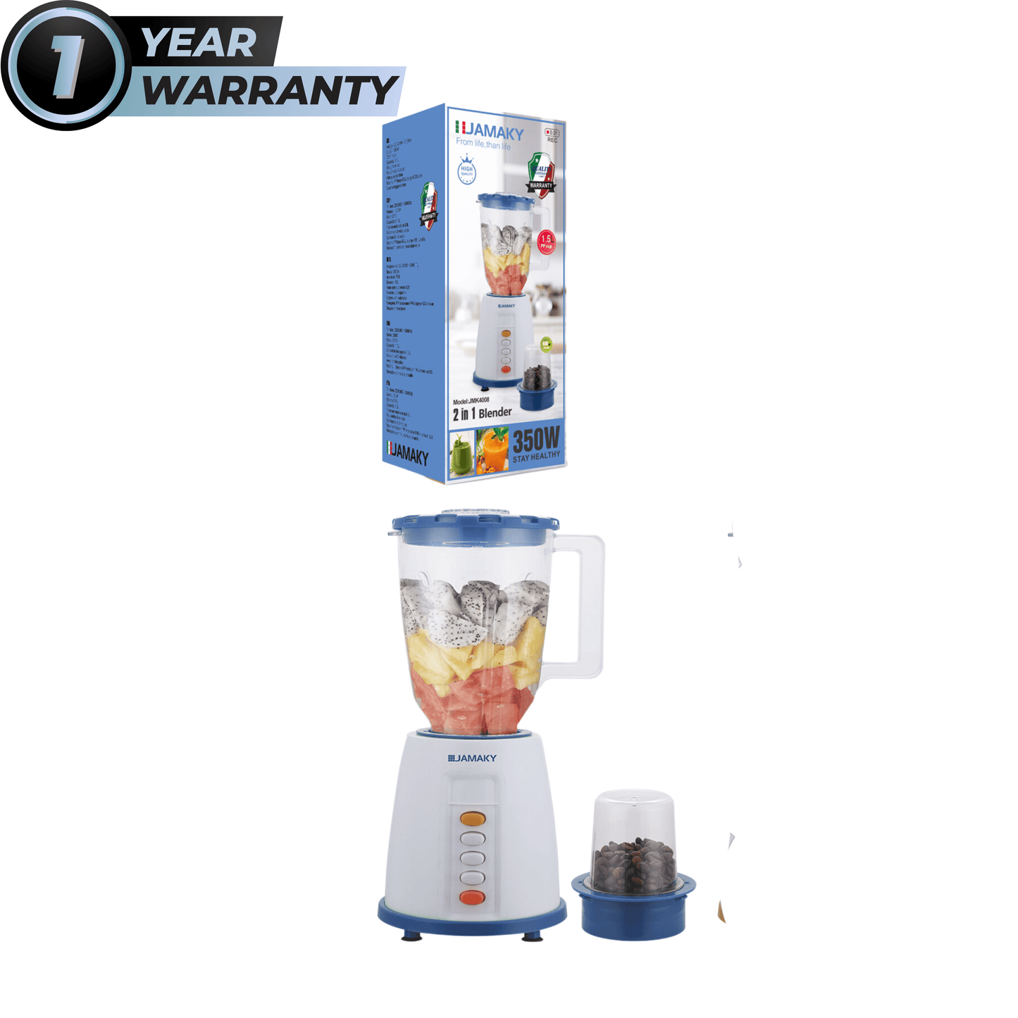 JAMAKY Kitchen Appliances Blue / 350 W JAMAKY - 2 in 1 Blender