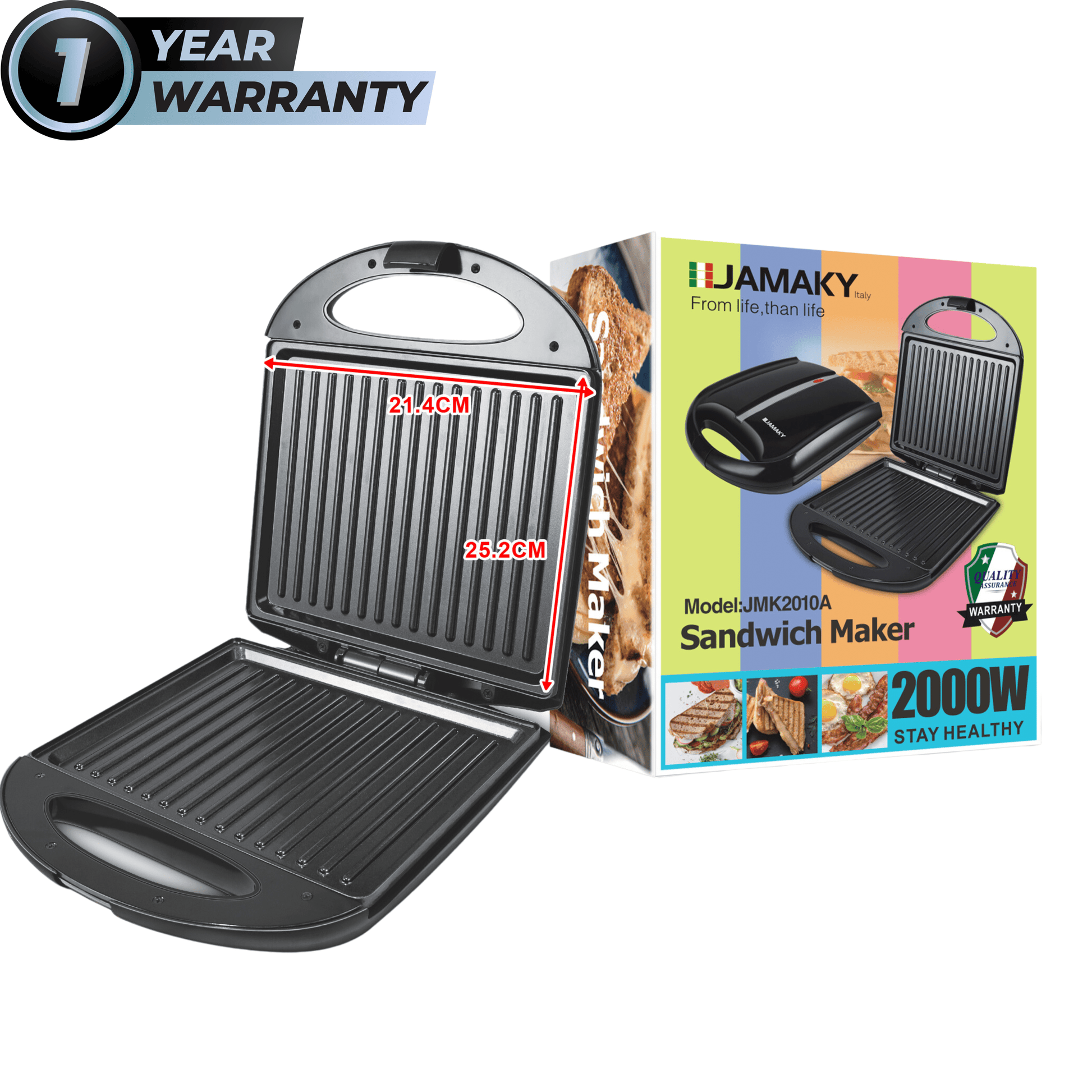 JAMAKY Kitchen Appliances 2000 W JAMAKY - Sandwich Maker