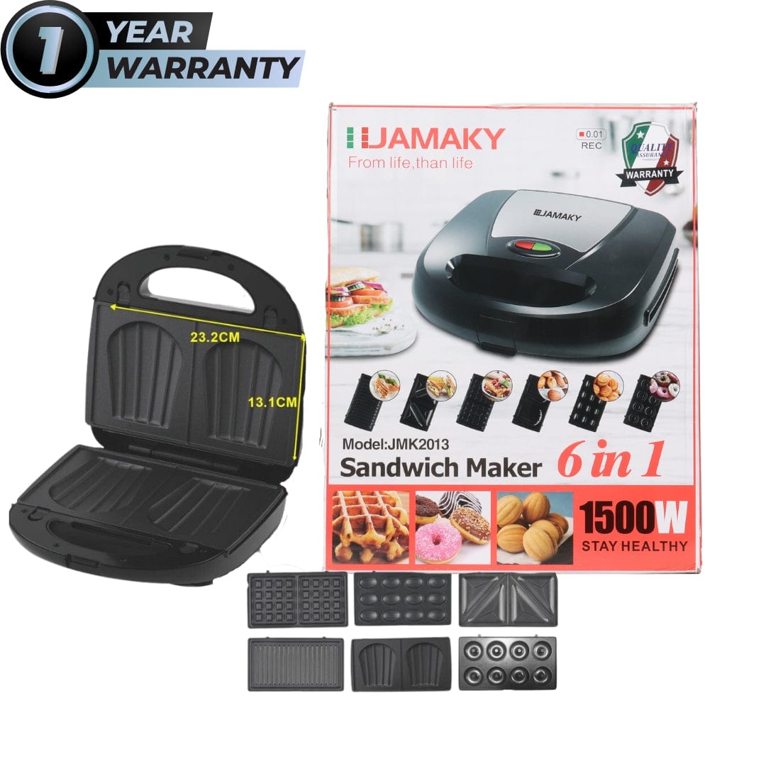 JAMAKY Kitchen Appliances 1500 W JAMAKY - Sandwich Maker 6 In 1 1500W