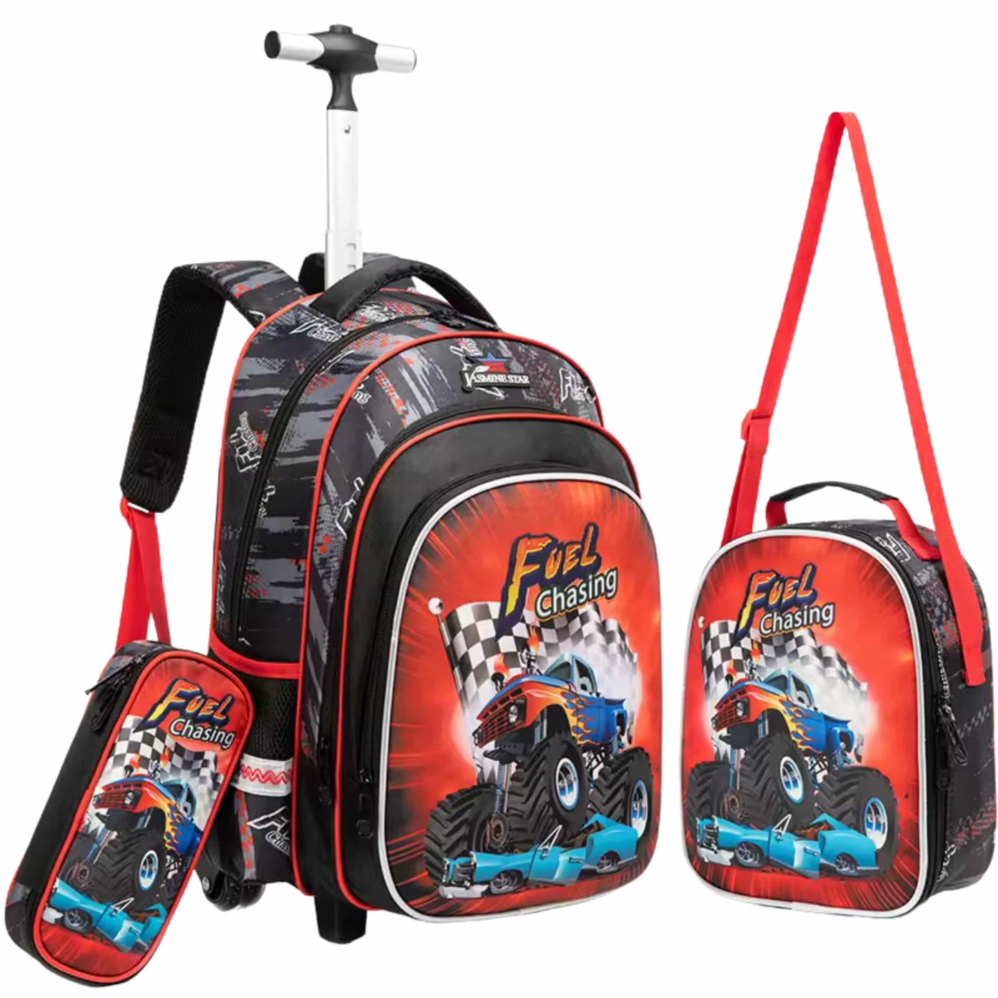 JASMINESTAR School Bags Multi-Color JASMINESTAR - Monster truck trolly school bag