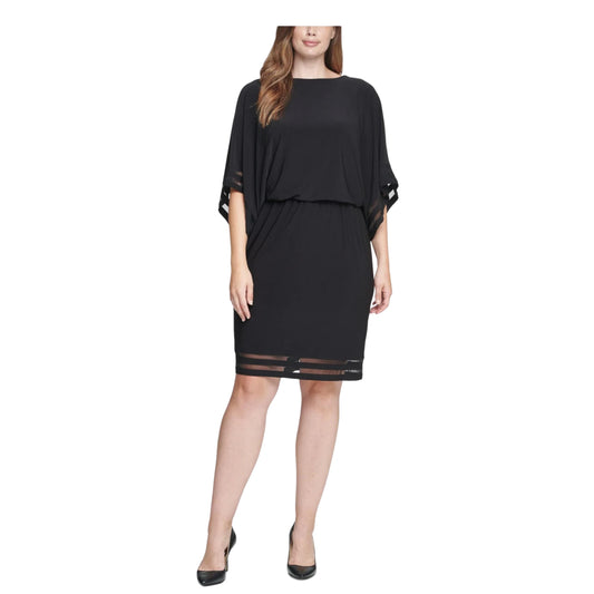 JESSICA HOWARD Womens Dress XL / Black JESSICA HOWARD - Cocktail Blouson Dress Plus