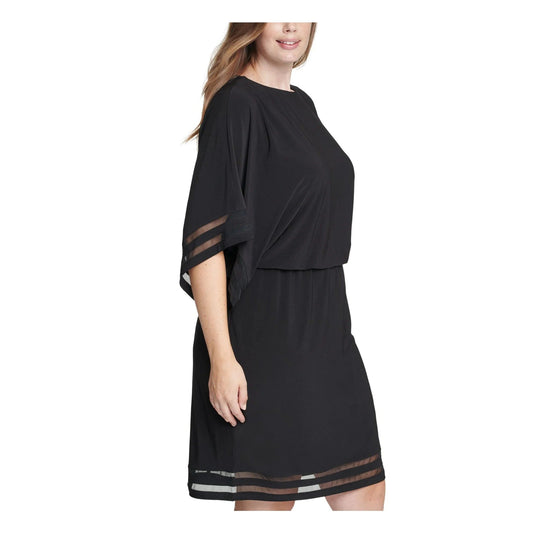 JESSICA HOWARD Womens Dress XL / Black JESSICA HOWARD - Cocktail Blouson Dress Plus