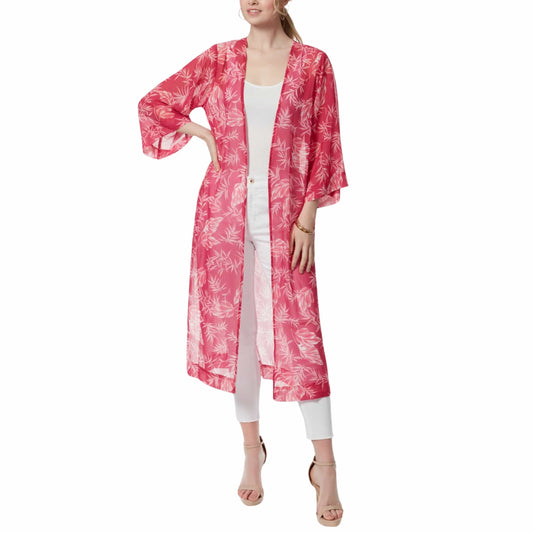 JESSICA SIMPSON Womens Jackets M / Fuchsia JESSICA SIMPSON - Leaf printed cardigan