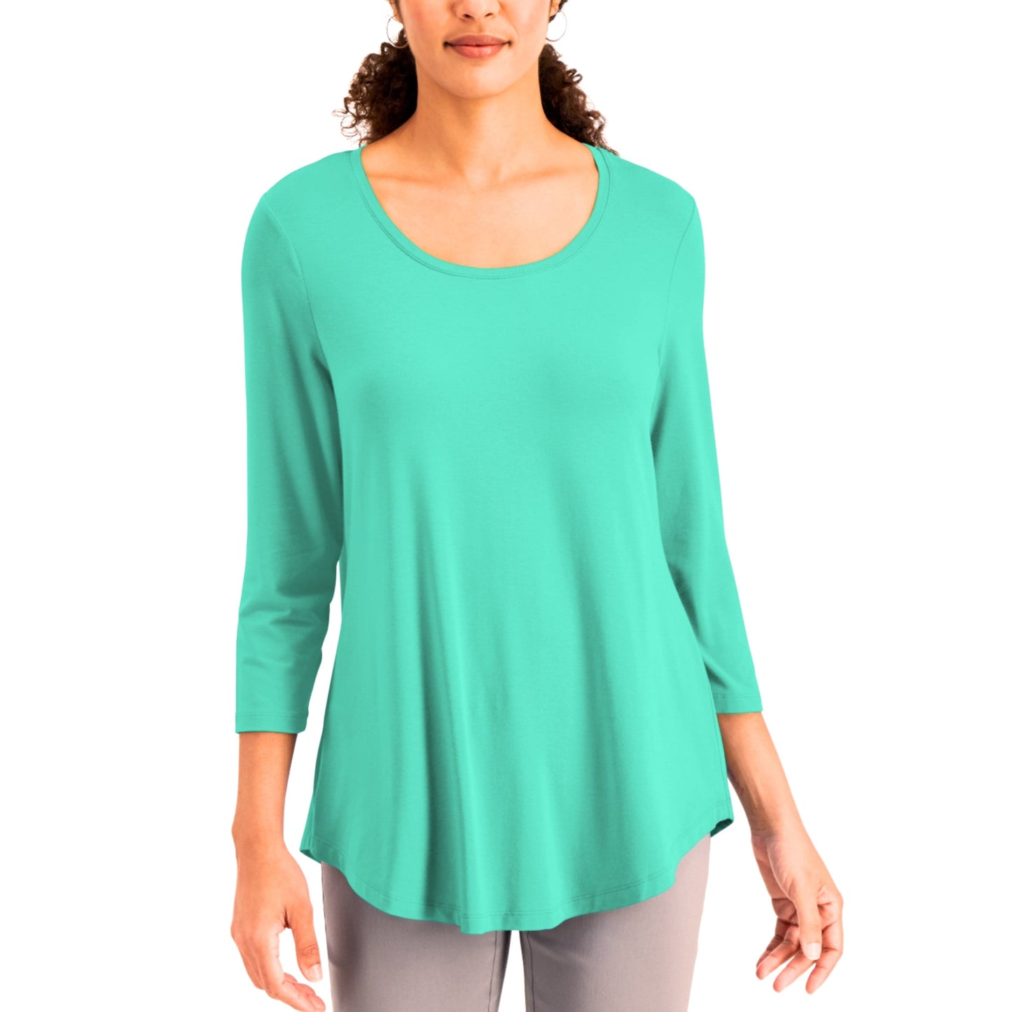 JM COLLECTION Womens Tops XL / Green JM COLLECTION -  3/4-Sleeve Top