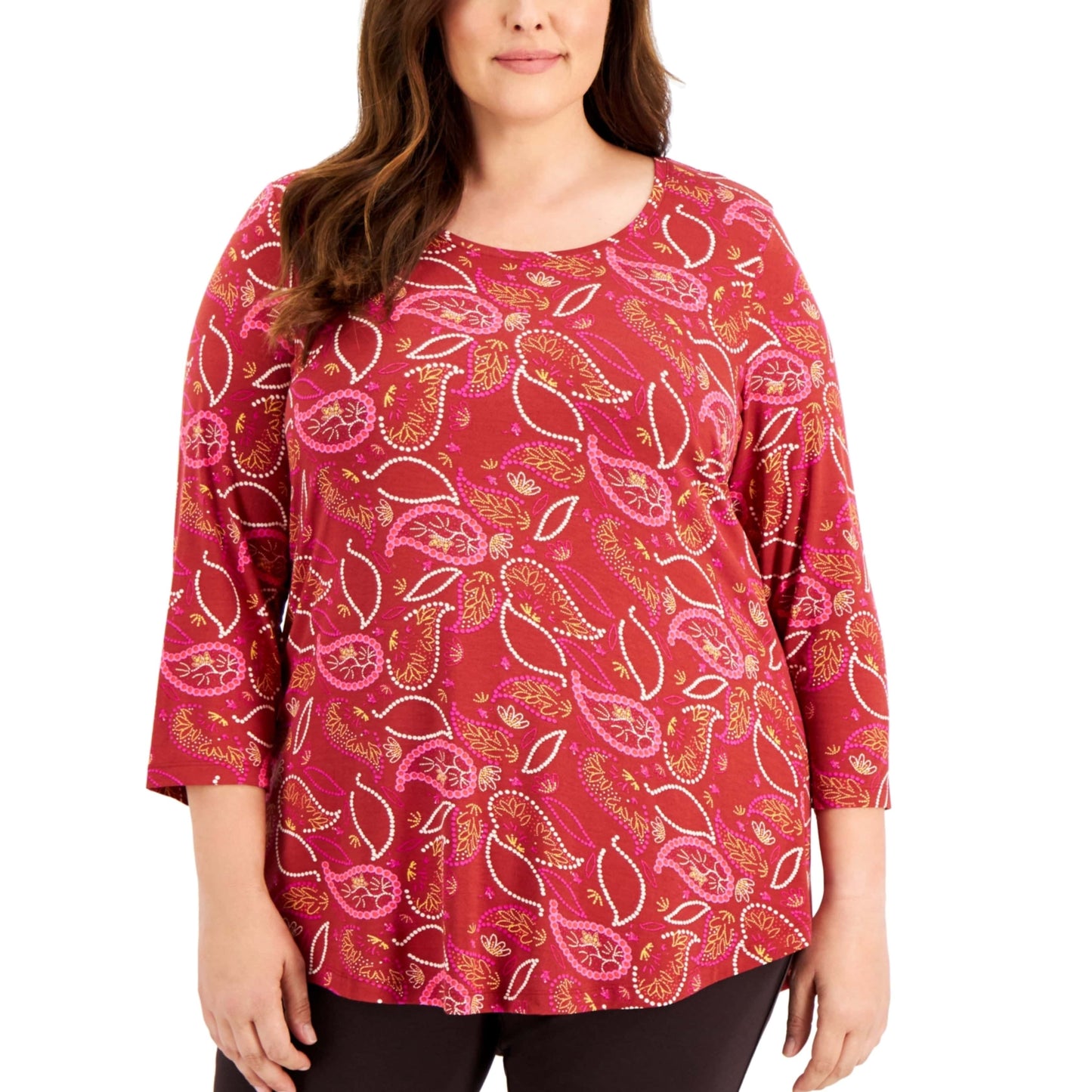 JM COLLECTION Womens Tops XXL / Multi-Color JM COLLECTION - Paisley-Print Top