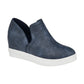 JOURNEE COLLECTION Womens shoes 36.5 / Blue JOURNEE COLLECTION - Cardi Wedge Sneaker